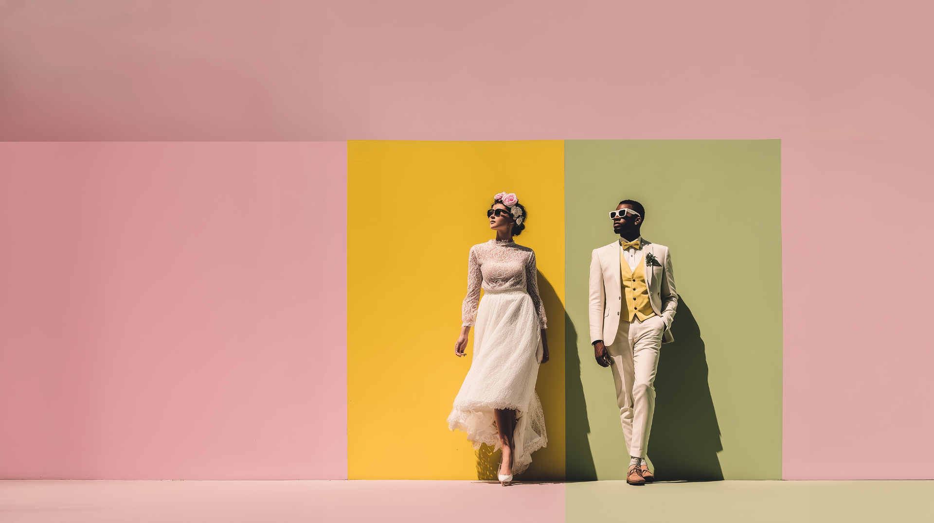 A couple on their wedding day